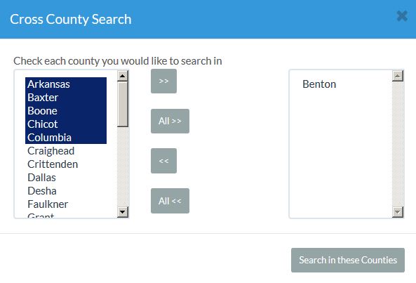 County Selection Pop Up Window