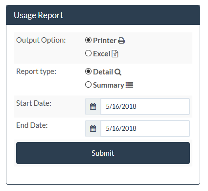 usage report